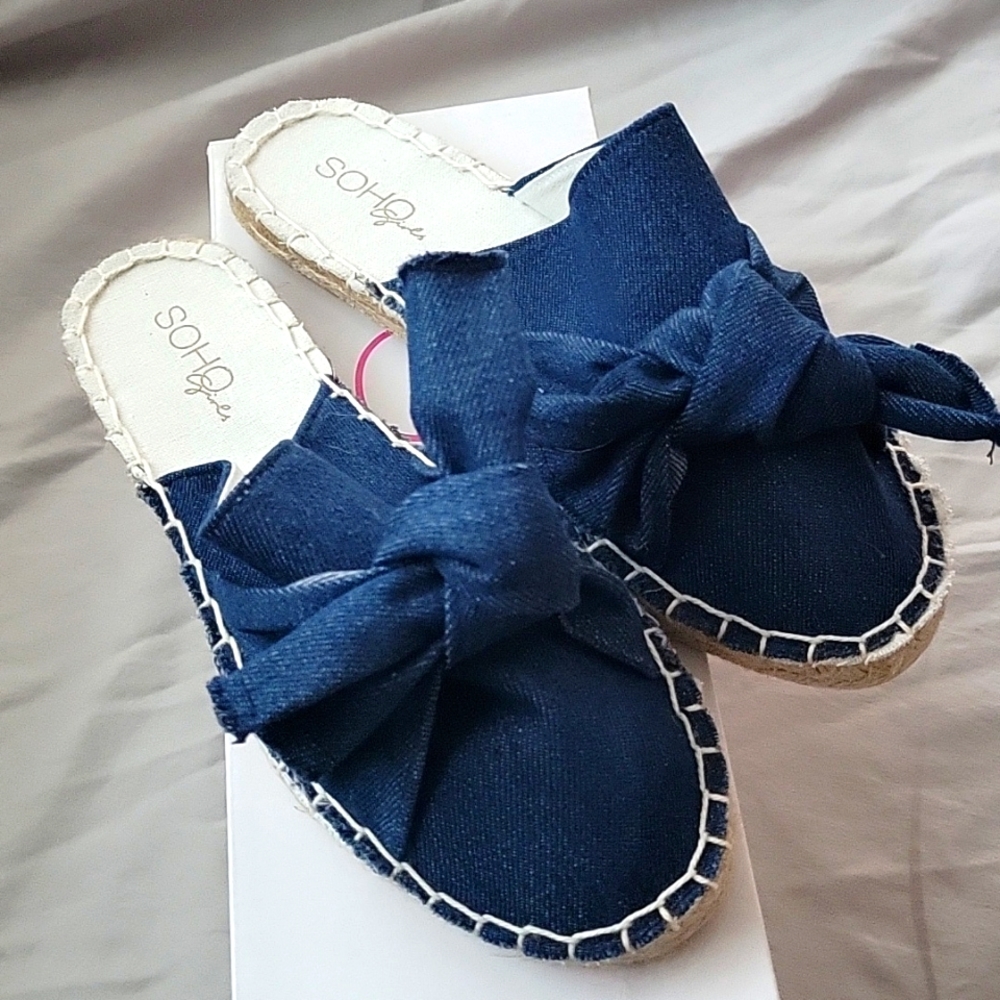 Soho Denim Blue Women's Bow Sandals